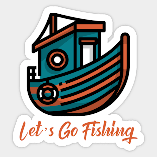 Lets Go Fishing Sticker